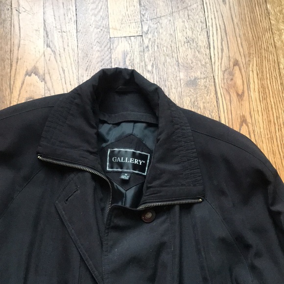 Black rain three-quarter length jacket. - Picture 2 of 7